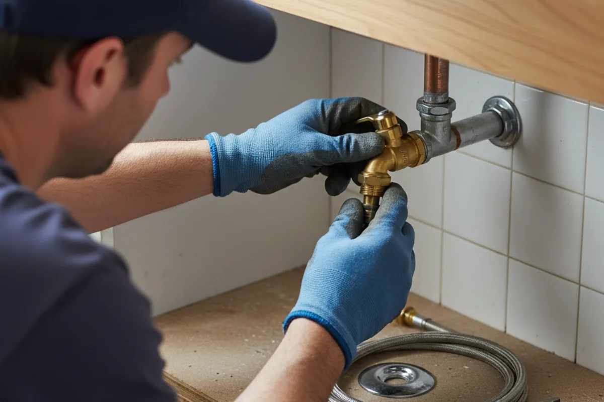 Shutoff valve and fitting work during Emergency Plumbing in Blaine